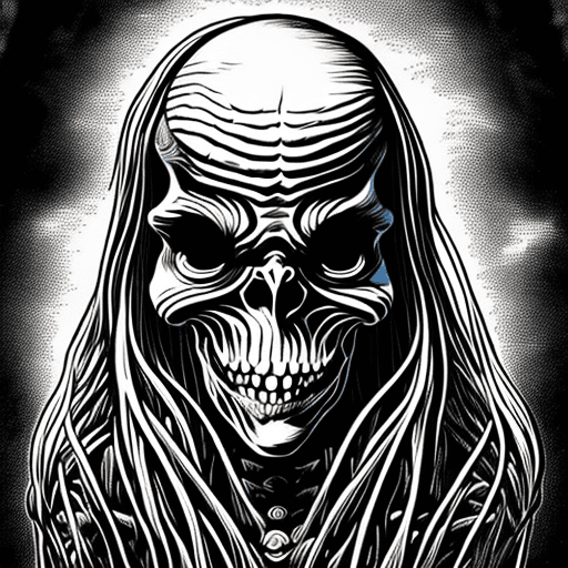AI generated: crypt keeper from tales from the crypt, highly detailed, dark horror art, flat comic ink style --ar ...