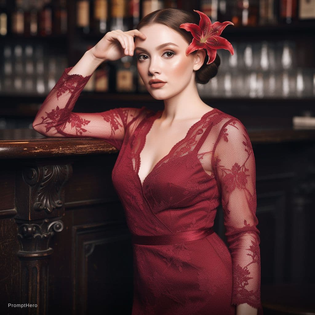 AI generated: The image is a vertical, high-quality realistic photograph of a beautiful woman in a sophisticated, ...