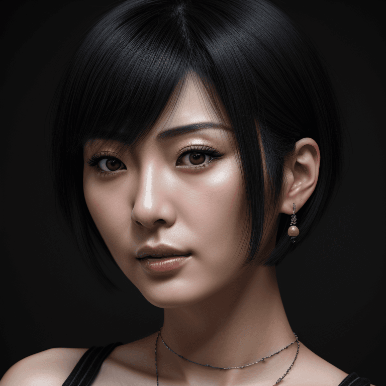 AI generated: hyper realistic headshot photo of a beautiful 30 year old japanese lady, very beautiful, slim, skinn...