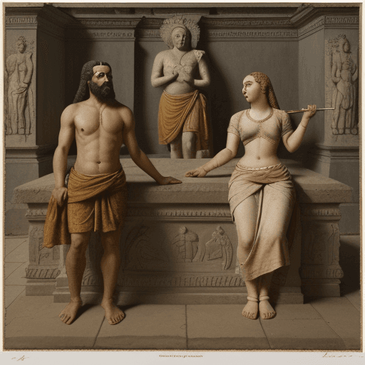 AI generated: An imaginary picture of a couple being confronted, realist detail, samson pollem, monumental ensembl...