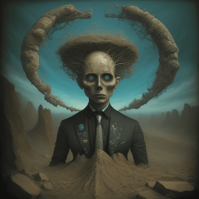 AI generated: music Album cover picture, surreal art, oil picture,  rock