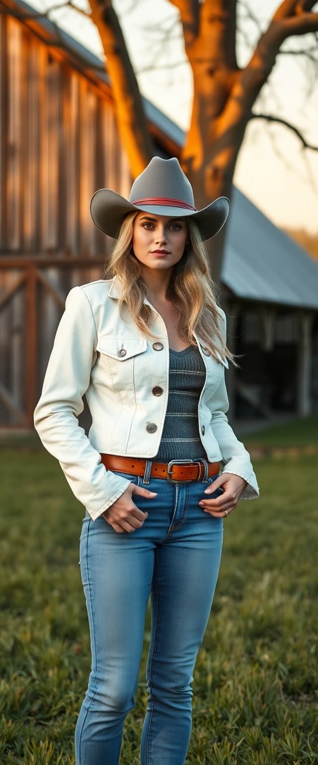AI generated: "High resolution, full-body vertical portrait, Sony A1, 75mm lens, cinematic style, warm golden hour...