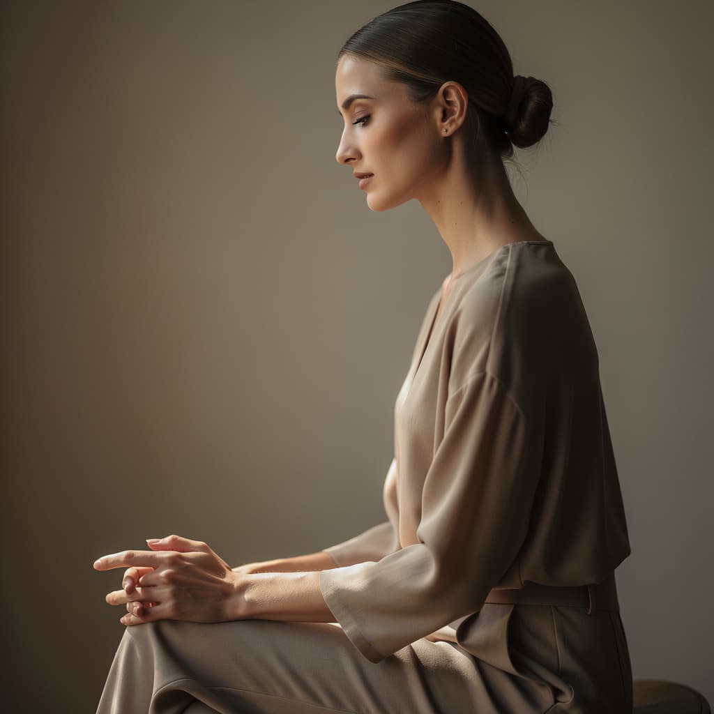 AI generated: slow. woman kneeling from behind. slow.
