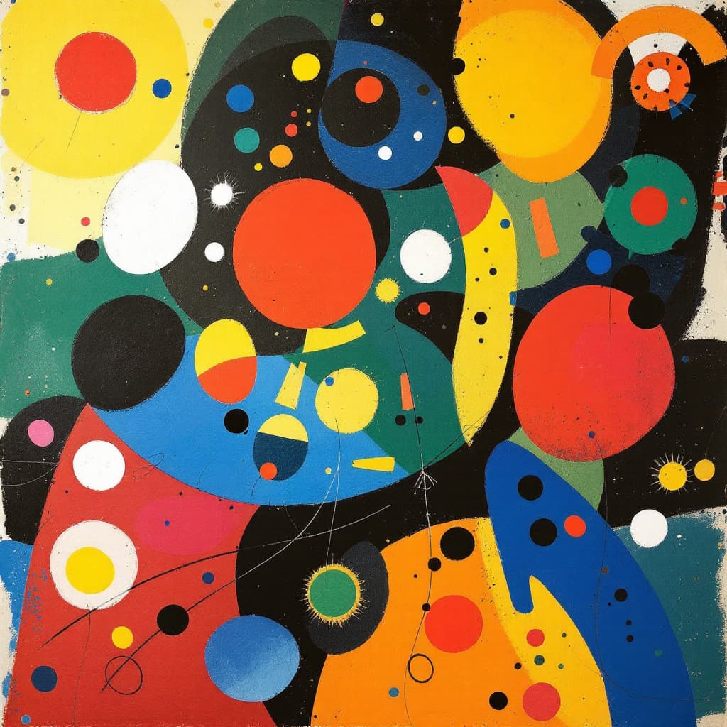 AI generated: surrealist painting by Joan Miro, abstract concept, vivid colors --ar 9:16 --stylize 750 --v 6.1