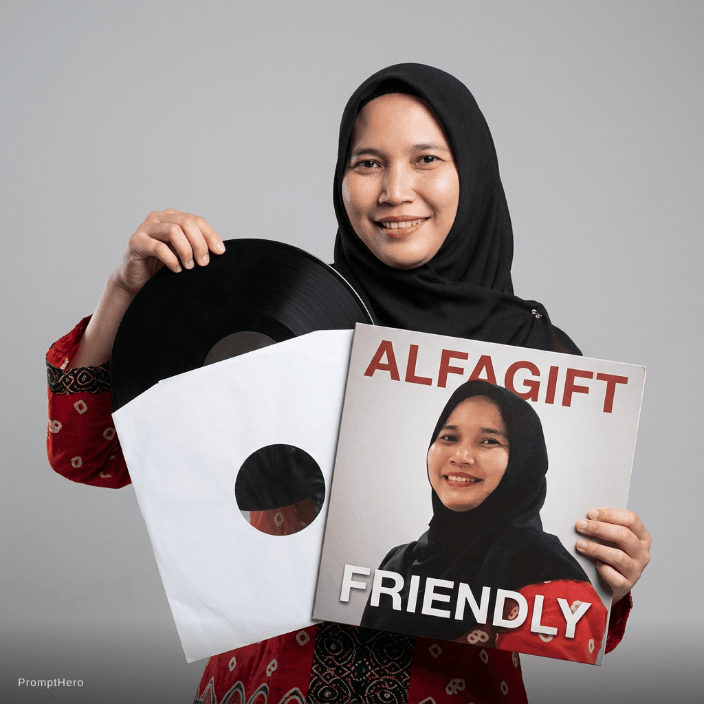 AI generated:  (photorealistic:1.4), Indonesian woman, wearing a black hijab, full body shot, mid-size pear-shaped...