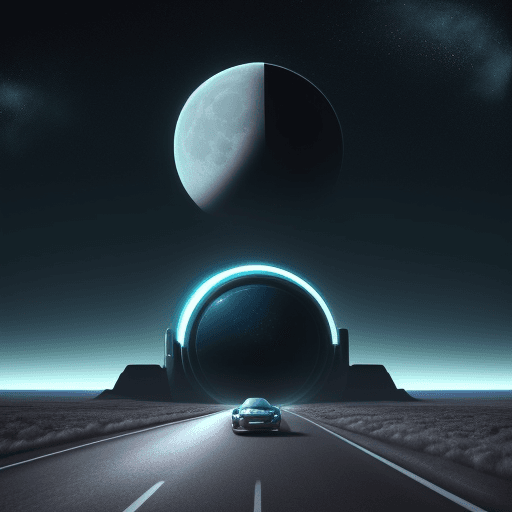 AI generated: Render futuristic environtment with a modern car, drawing inspiration from (Eglon van der Neer:0. 91...
