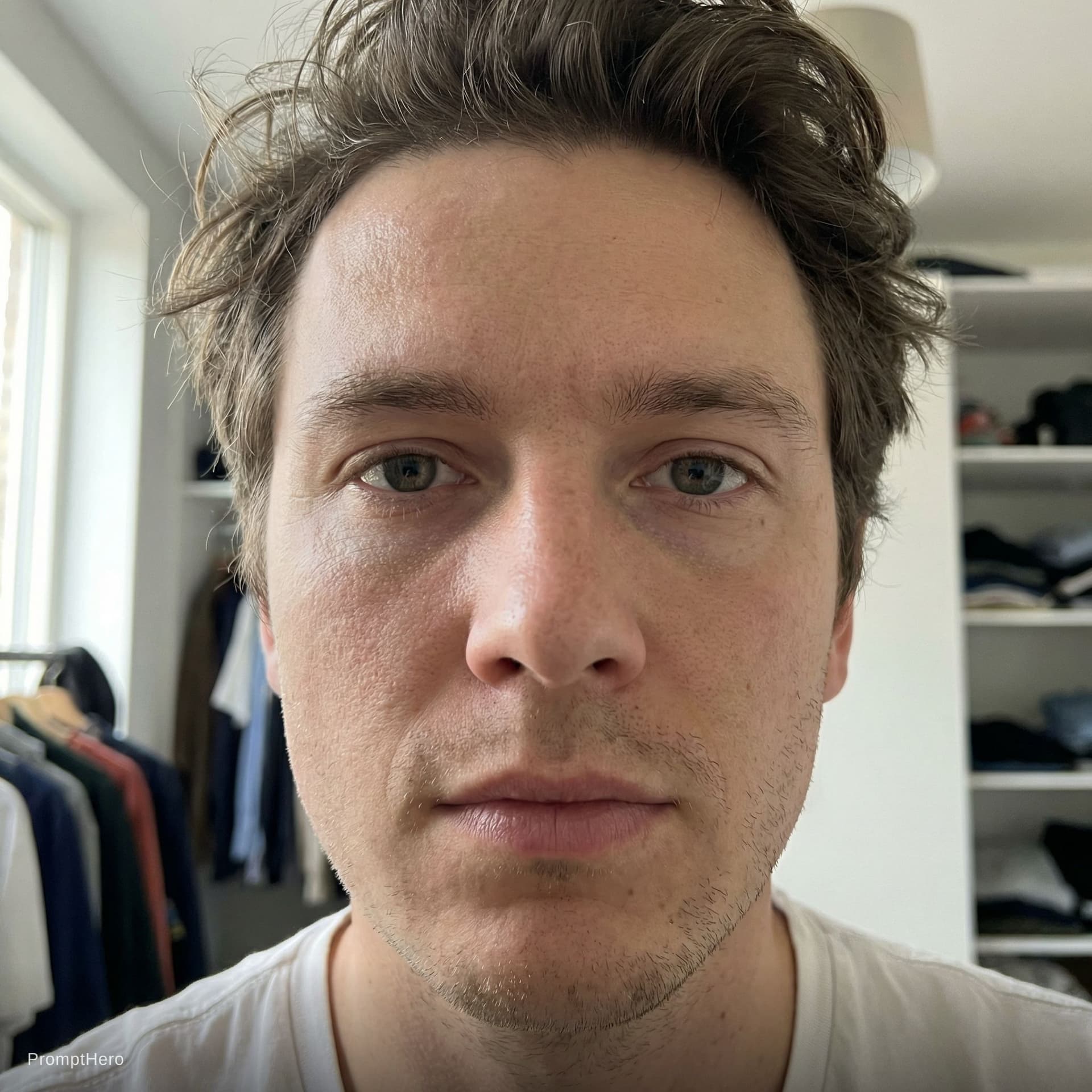 AI generated: Portrait, looking straight ahead, face, focus on the face, casual, natural, selfie of just the face,...