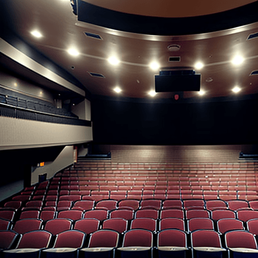AI generated: empty theatre seating as seen from the stage