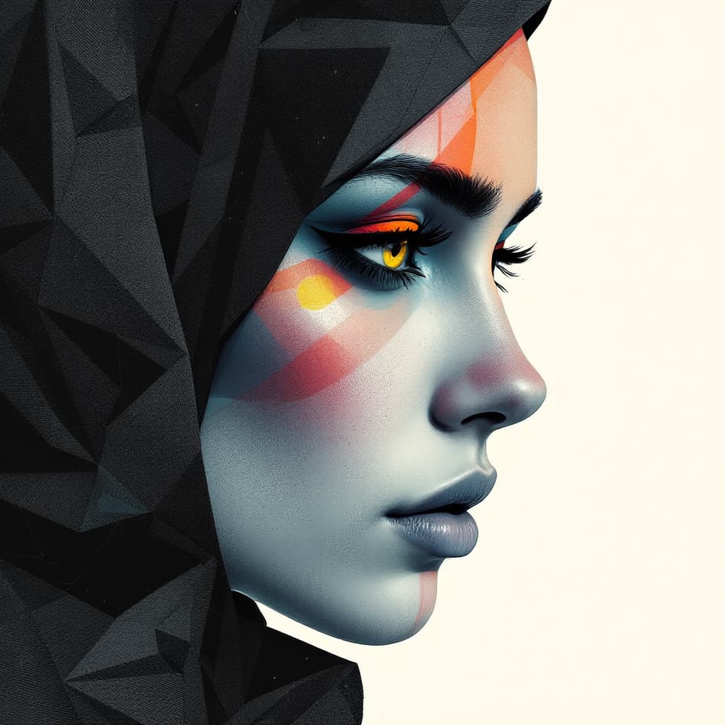 AI generated: illustration of a face in the style of the artist juan diaz faes