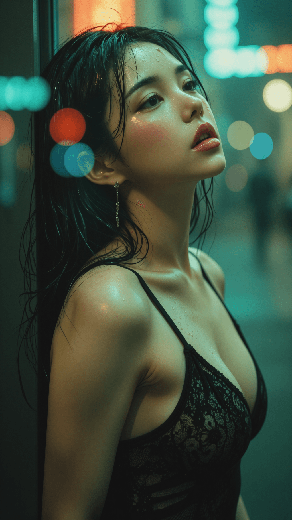 AI generated: A highly-detailed, photorealistic, cinematic medium close-up portrait of a stunning young East Asian...