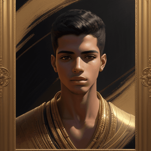 AI generated: new art : A young man from egypt. satara by johnny taylor, in the style of brushstroke-intensive por...