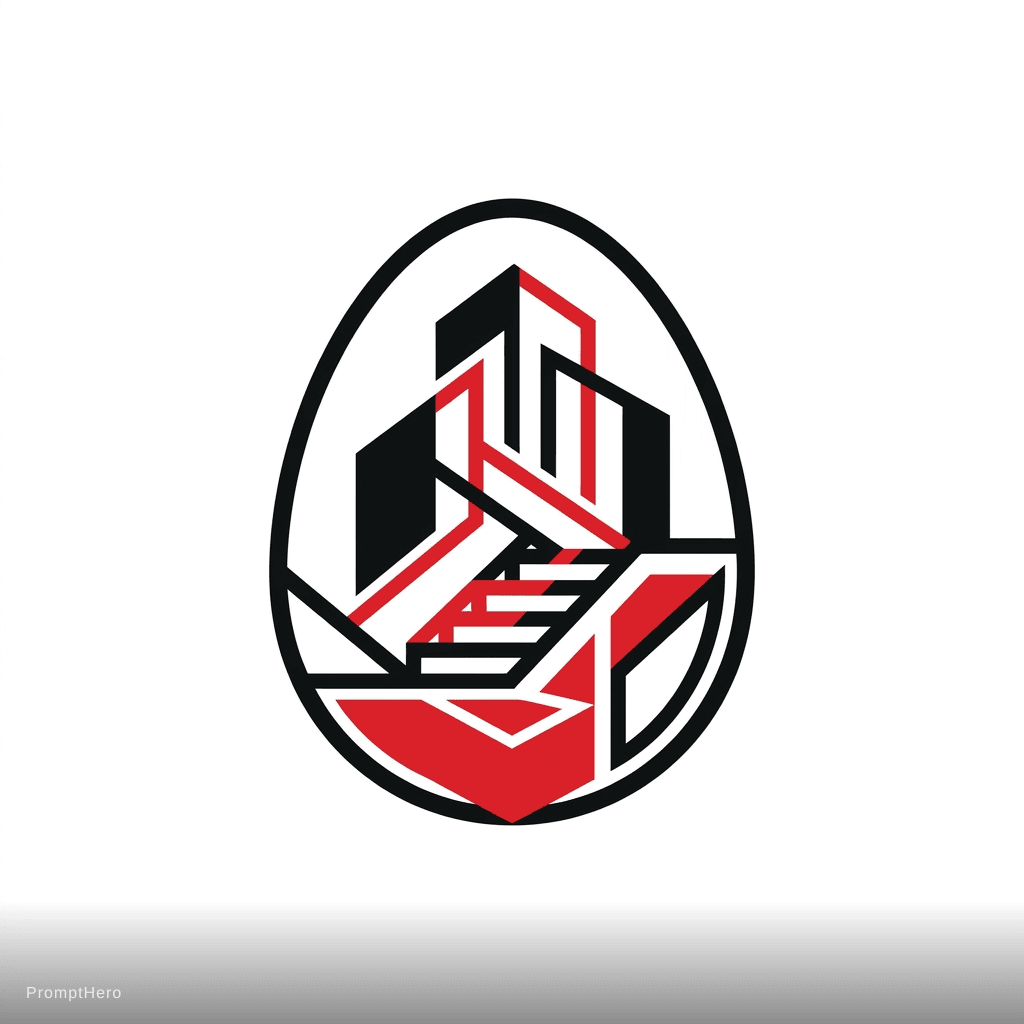 AI generated: ab ovo design interior design black red white