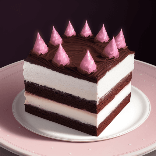 AI generated: The tastiest epic chocolate cake in the multiverse, slice of chocolate cake, square cut, ambrosia, i...