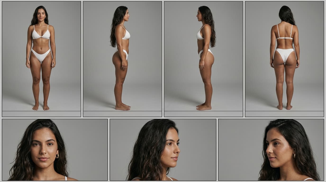 AI generated: Create a professional character reference sheet based strictly on the uploaded reference image. Use ...