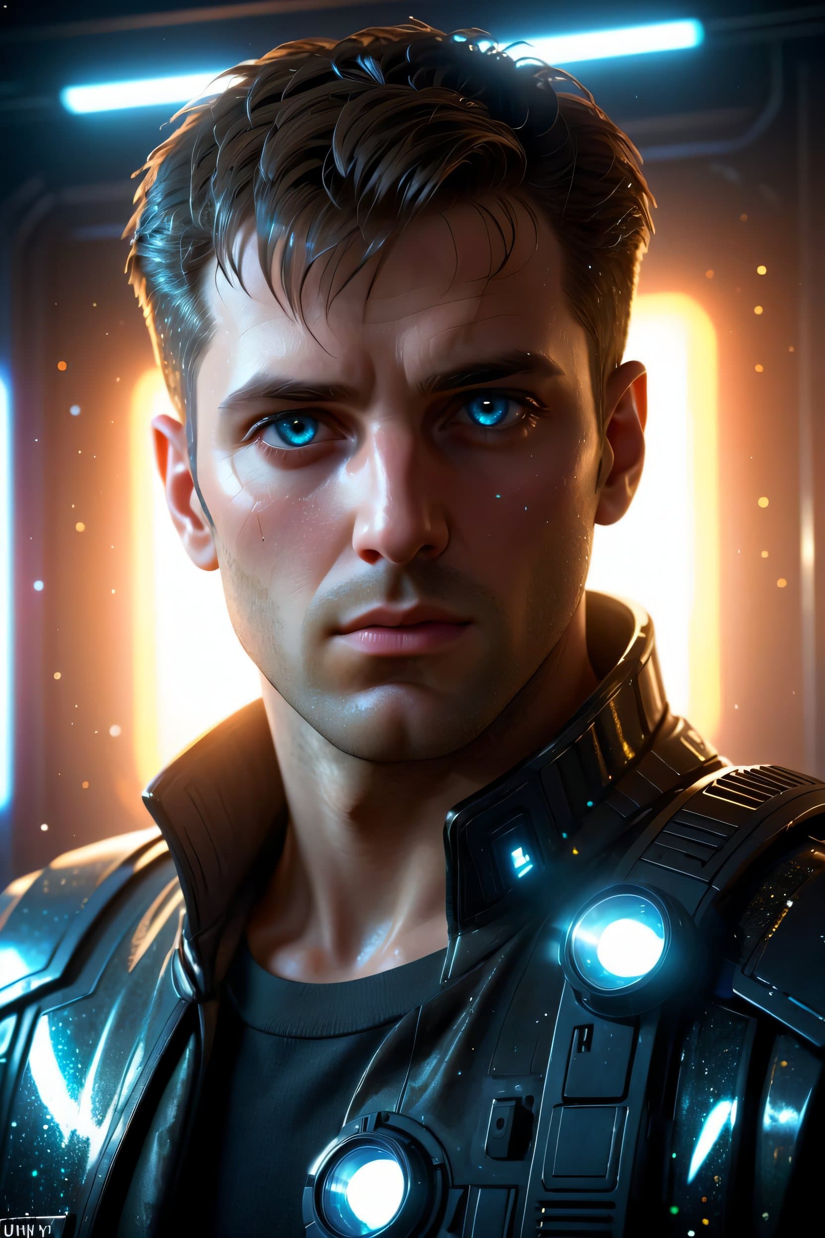 AI generated: modelshoot style, (extremely detailed CG unity 8k wallpaper), portrait of (david:1.1), staring at us...