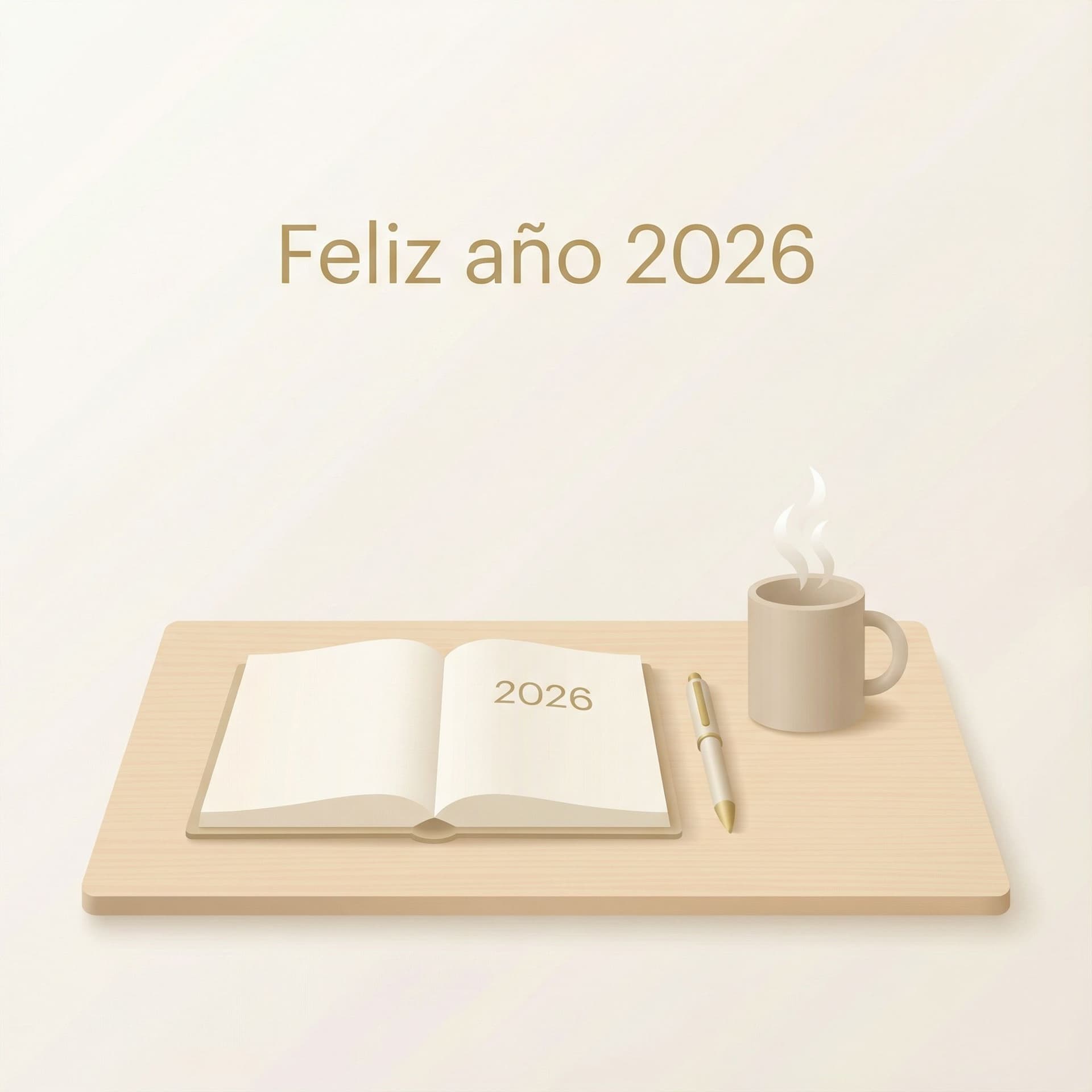 AI generated: A minimalist 3D flat vector illustration for a professional New Year greeting card. The style is cle...