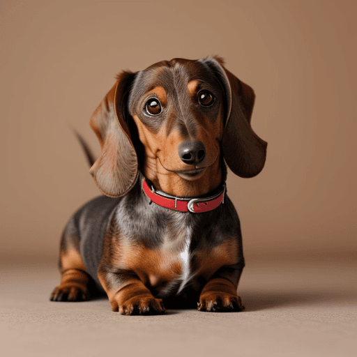 AI generated: cute brown Dachshund smiling and waving, realistic style