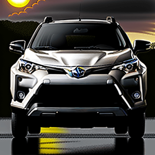 AI generated: carro tt, toyota rav4, nascer do sol pálido, dia de chuva, desenho a carvão a preto e branco, rascun...