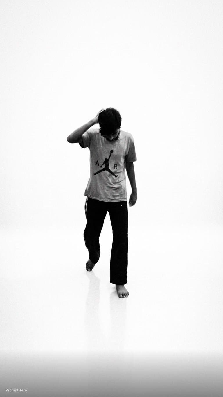 AI generated: Remove the bg put the bg of studio of white color make the photo black amd white aesthetic 