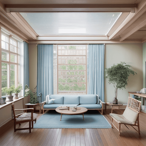 AI generated: High resolution photography interior design, dreamy sunken living room conversation pit, wooden floo...