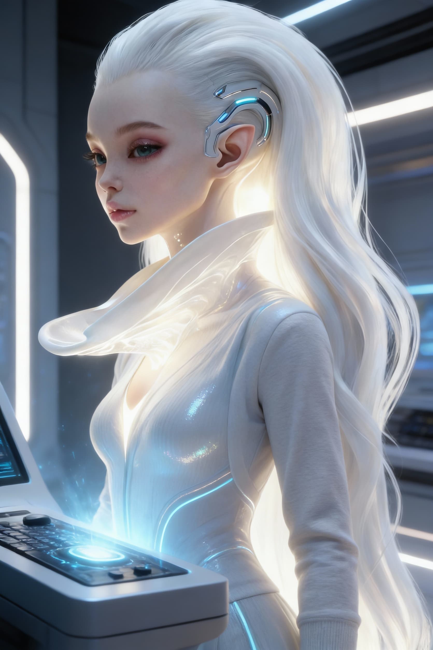 AI generated: Use Reference Images to imagine, in detail, an AI construct of the character emanating from a consol...