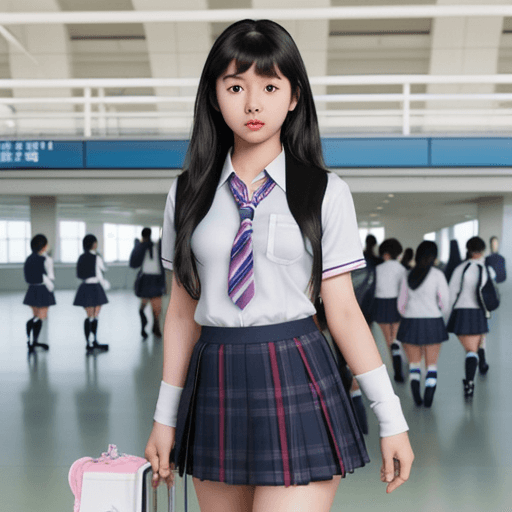 AI generated: 16 year old asian girl
 digital art, a hyperrealistic schoolgirl, hyperrealistic schoolgirl, dressed...