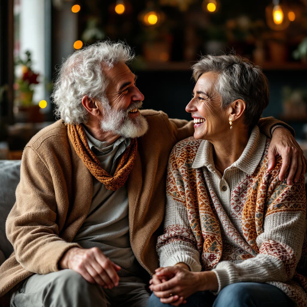 AI generated: Two people sitting together, chatting warmly, representing genuine connection dslr, ultra quality, s...