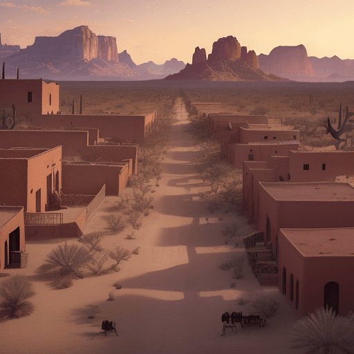 AI generated: "Embark on a visual journey to January 1st, 1824, within the Sonoran desert town through the lens of...