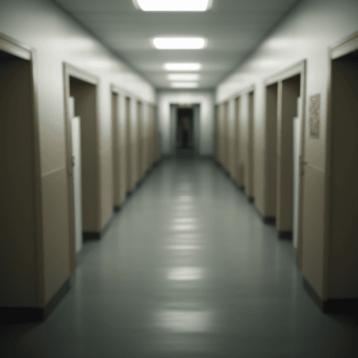 AI generated:  in school classroom corridor horror theme

