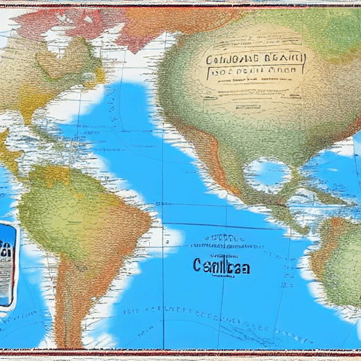 AI generated: Create a detailed Caribbean  map that showcases the countries and geography. The map should be able ...