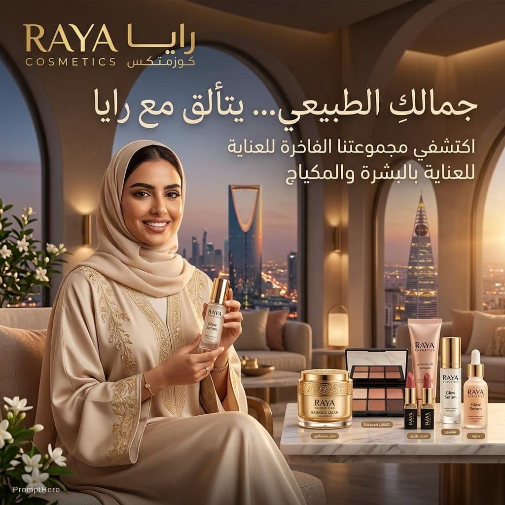 AI generated: je veux une banner pour des produit cosmetic en arabie saudit 