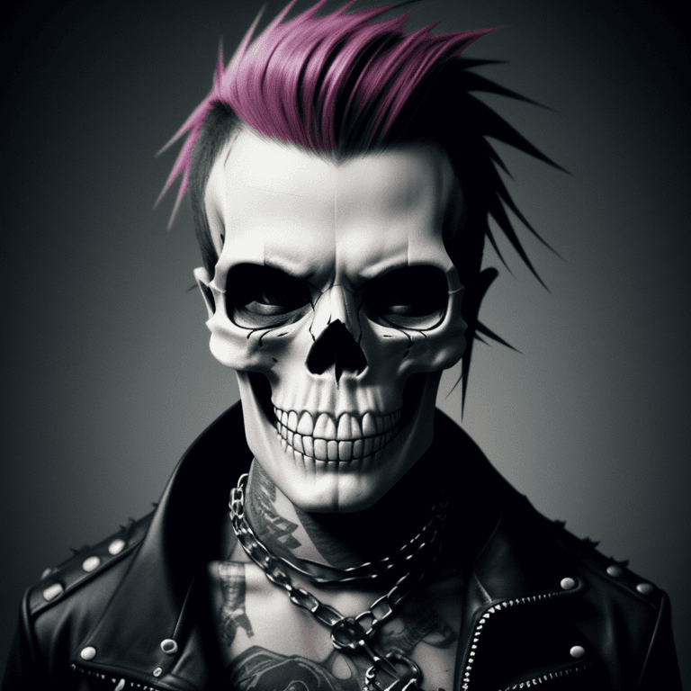 AI generated: punk skull photographic cinematic