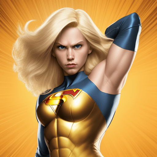 AI generated: superhero named champion blond hair
