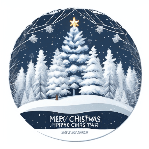 AI generated: Stylish Christmas card with snow-covered spruce trees on a blue background vector illustration desig...