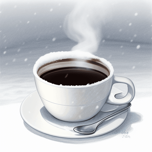 AI generated: drawing snow cup of coffee
