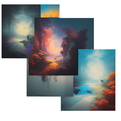 AI generated: Consider the composition, colors, and overall aesthetic appeal of the artwork to create a curated co...