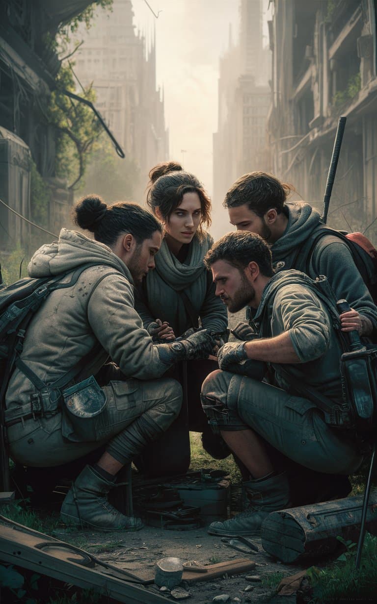 AI generated: quest for survival after the virus nearly decimated the population , our lead exploratory team final...
