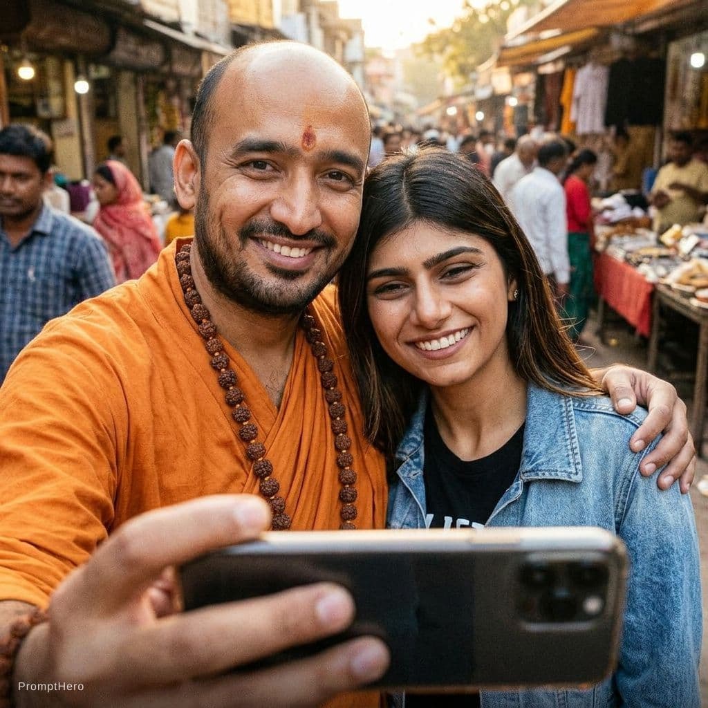 AI generated: selfi with mia kalifa