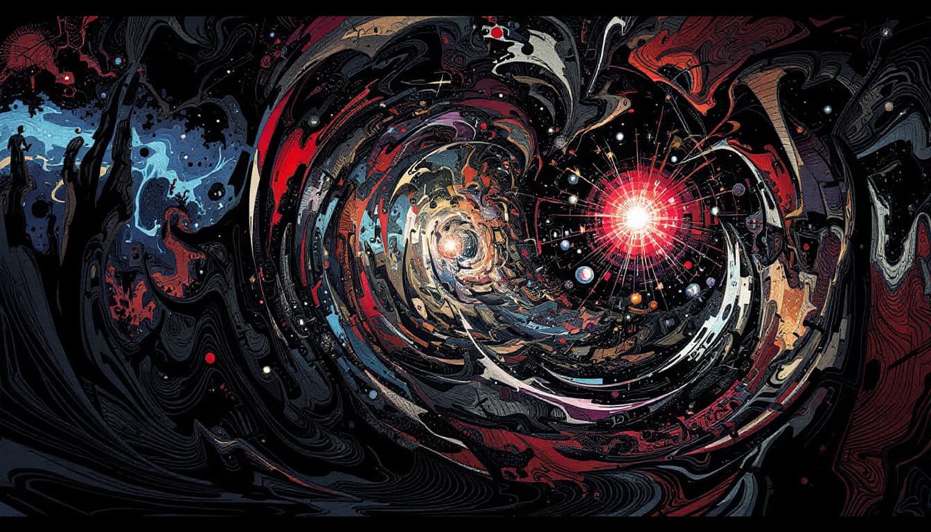 AI generated: 
abstract and fractale vision of maddness
