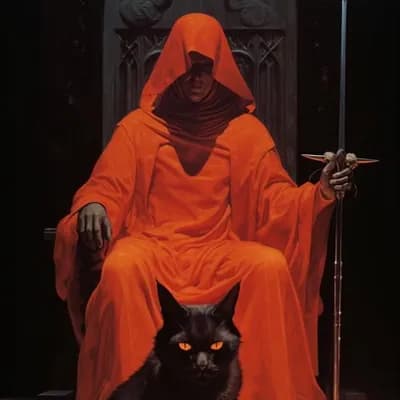 AI generated video: A black cat walks towards the camera as the camera moves back 