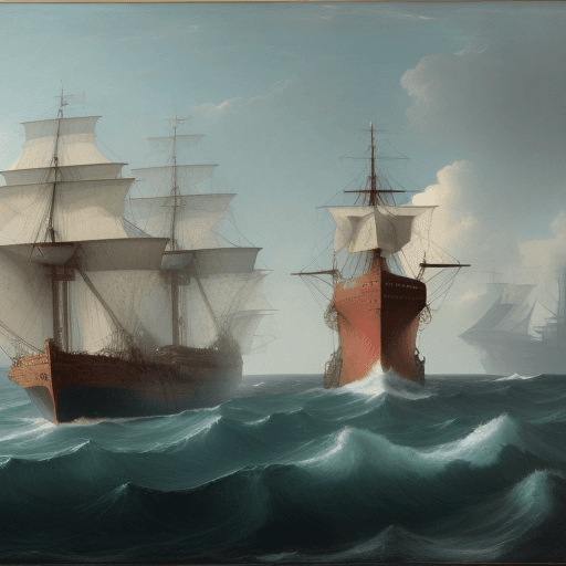 AI generated: sea with ships
