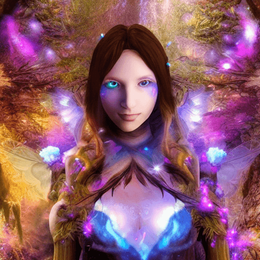 AI generated: Magical Forest scenery, chronomancer(a female), a time-manipulating mage,clean skin, particles of li...