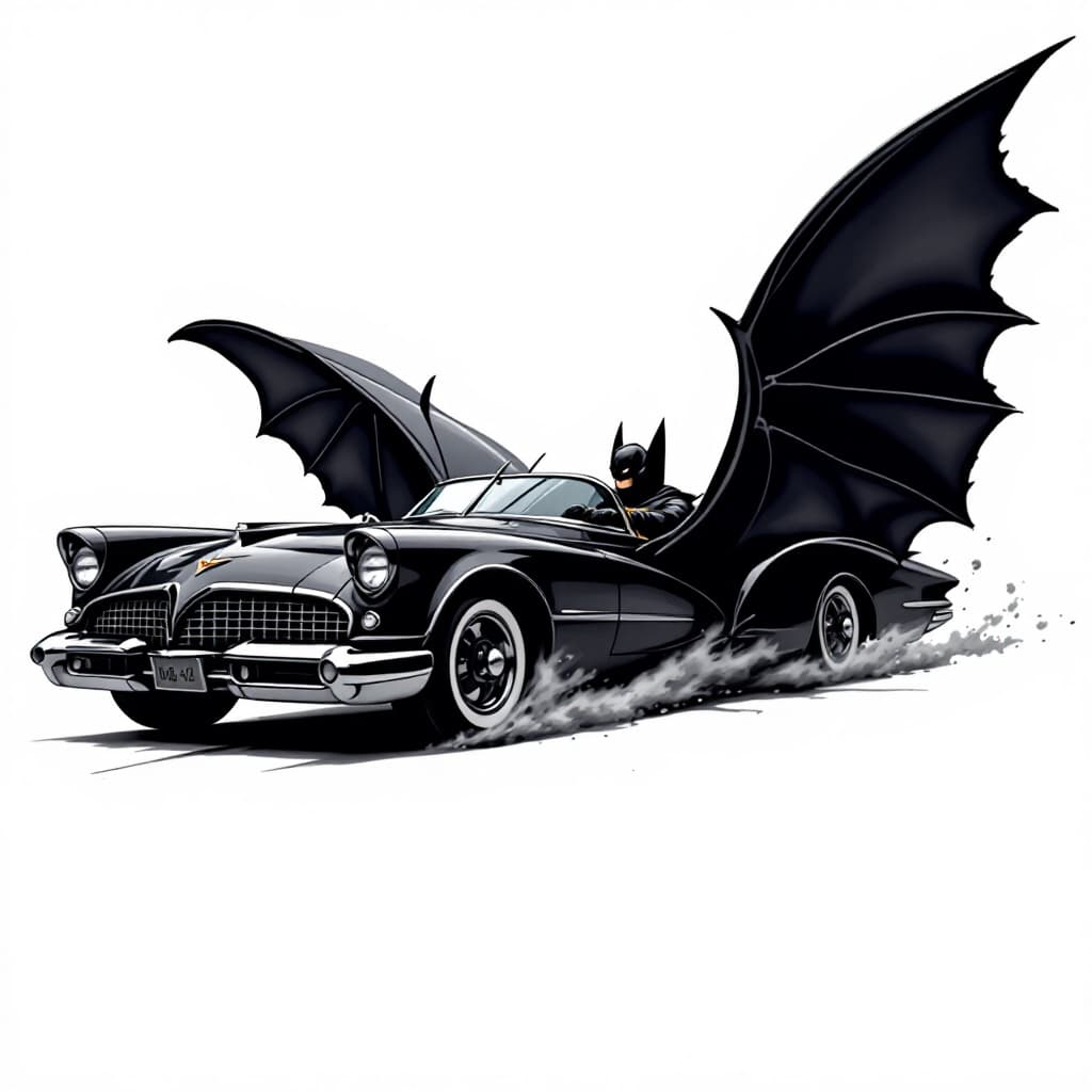AI generated: classic Bat mobile