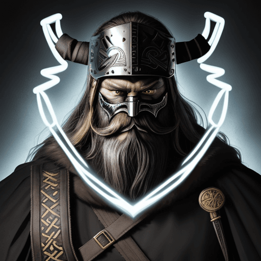 AI generated: imagine a mask and helmet of a Viking warrior made of black polished stone and the edges of the mask...