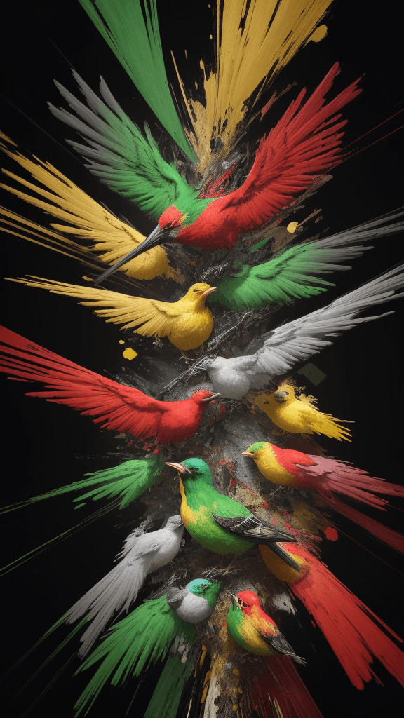 AI generated: (16k master piece, uhd photorealistic), abstract art at its best, thick heavy erratic stokes, red bl...