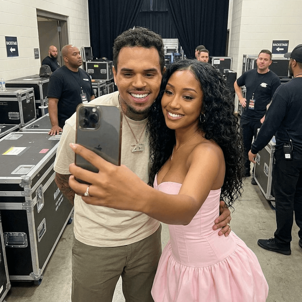 AI generated: Backstage of Chris Brown concert