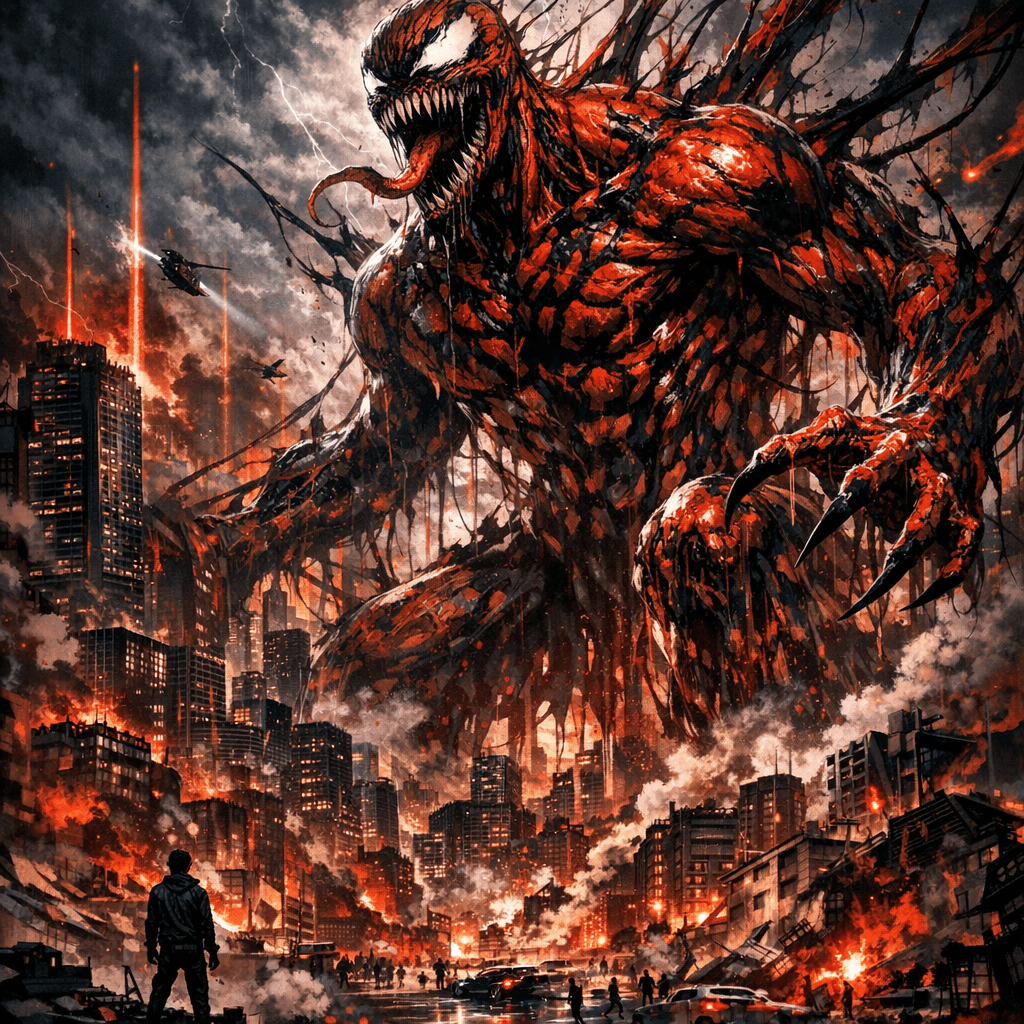 AI generated: carnage super art, super detail, super quality, incredible view, gigantism, dark, Akira, 8K, Full-HD...