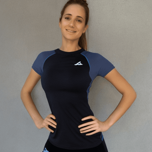 AI generated: Beautiful girl in exercise clothing, petite