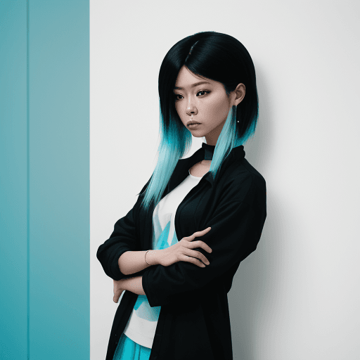 AI generated: a mother standing in front of a white wall, in the style of urban, neo-pop sensibility, sana takeda,...