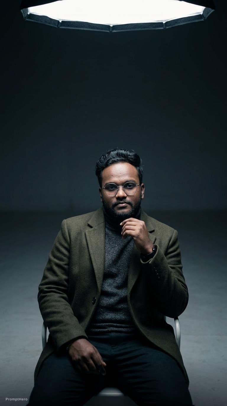 AI generated: high-end portrait photography, editorial studio photography, cinematic color grading, vertical compo...